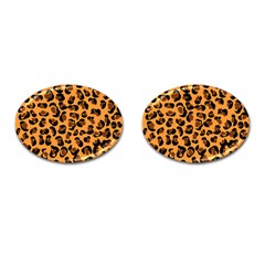 Orange Leopard Jaguar Dots Cufflinks (oval) by ConteMonfrey