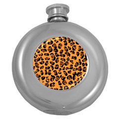 Orange Leopard Jaguar Dots Round Hip Flask (5 Oz) by ConteMonfrey