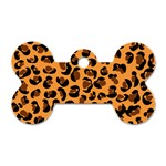 Orange Leopard Jaguar dots Dog Tag Bone (One Side) Front