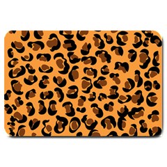 Orange Leopard Jaguar Dots Large Doormat  by ConteMonfrey