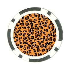 Orange Leopard Jaguar Dots Poker Chip Card Guard by ConteMonfrey