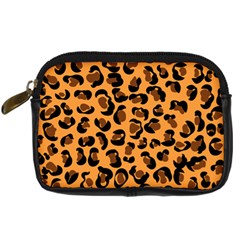 Orange Leopard Jaguar Dots Digital Camera Leather Case by ConteMonfrey