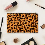 Orange Leopard Jaguar dots Cosmetic Bag (Medium) Back