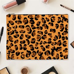 Orange Leopard Jaguar Dots Cosmetic Bag (xl) by ConteMonfrey