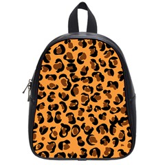 Orange Leopard Jaguar Dots School Bag (small) by ConteMonfrey