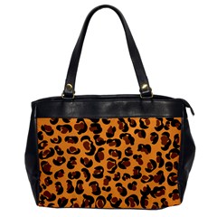 Orange Leopard Jaguar Dots Oversize Office Handbag by ConteMonfrey