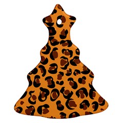 Orange Leopard Jaguar Dots Ornament (christmas Tree)  by ConteMonfrey