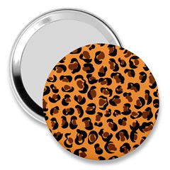 Orange Leopard Jaguar Dots 3  Handbag Mirrors by ConteMonfrey