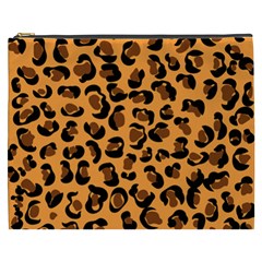 Orange Leopard Jaguar Dots Cosmetic Bag (xxxl) by ConteMonfrey