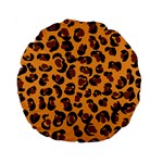 Orange Leopard Jaguar dots Standard 15  Premium Round Cushions Front