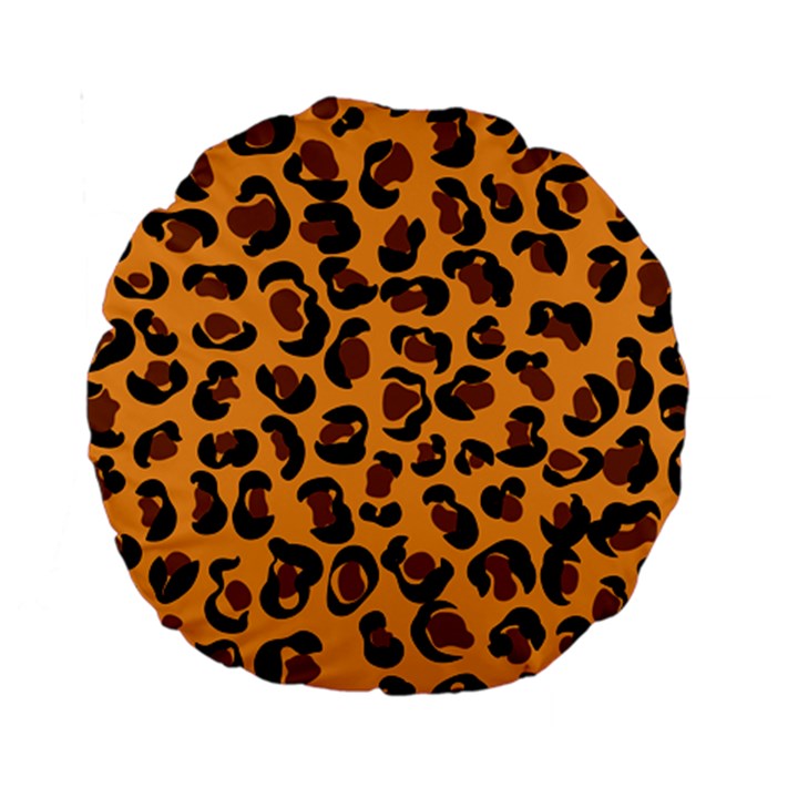 Orange Leopard Jaguar dots Standard 15  Premium Round Cushions