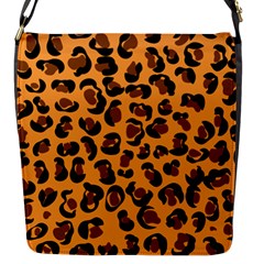 Orange Leopard Jaguar Dots Flap Closure Messenger Bag (s) by ConteMonfrey