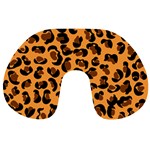 Orange Leopard Jaguar dots Travel Neck Pillow Front