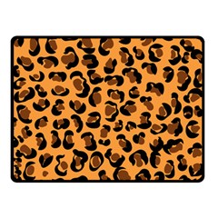 Orange Leopard Jaguar Dots Double Sided Fleece Blanket (small)  by ConteMonfrey