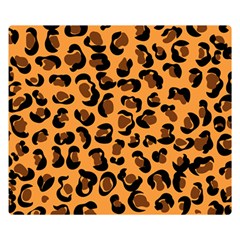 Orange Leopard Jaguar Dots Double Sided Flano Blanket (small)  by ConteMonfrey