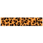 Orange Leopard Jaguar dots Small Flano Scarf Front