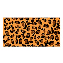 Orange Leopard Jaguar Dots Satin Shawl 45  X 80  by ConteMonfrey