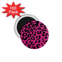 Leopard Print Jaguar Dots Pink Neon 1 75  Magnets (100 Pack)  by ConteMonfrey