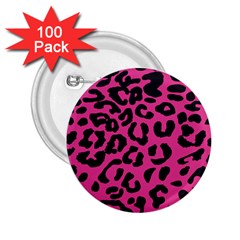 Leopard Print Jaguar Dots Pink Neon 2 25  Buttons (100 Pack)  by ConteMonfrey