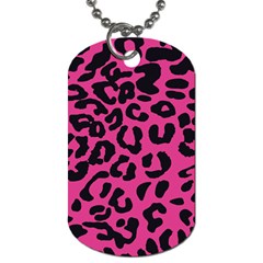 Leopard Print Jaguar Dots Pink Neon Dog Tag (two Sides) by ConteMonfrey