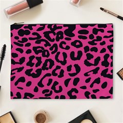 Leopard Print Jaguar Dots Pink Neon Cosmetic Bag (xl) by ConteMonfrey