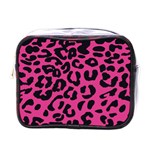 Leopard Print Jaguar dots pink neon Mini Toiletries Bag (One Side) Front