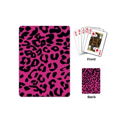 Leopard Print Jaguar Dots Pink Neon Playing Cards Single Design (mini) by ConteMonfrey