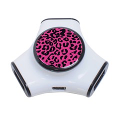 Leopard Print Jaguar Dots Pink Neon 3-port Usb Hub by ConteMonfrey