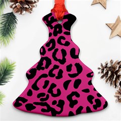 Leopard Print Jaguar Dots Pink Neon Christmas Tree Ornament (two Sides) by ConteMonfrey