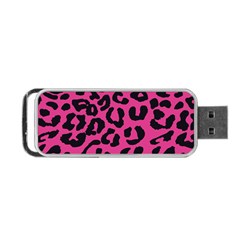 Leopard Print Jaguar Dots Pink Neon Portable Usb Flash (one Side) by ConteMonfrey