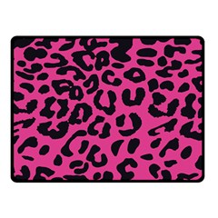 Leopard Print Jaguar Dots Pink Neon Double Sided Fleece Blanket (small)  by ConteMonfrey