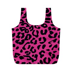 Leopard Print Jaguar Dots Pink Neon Full Print Recycle Bag (m) by ConteMonfrey