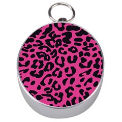 Leopard Print Jaguar Dots Pink Neon Silver Compasses by ConteMonfrey