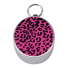 Leopard Print Jaguar Dots Pink Neon Mini Silver Compasses by ConteMonfrey