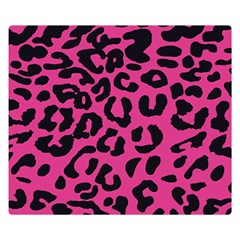 Leopard Print Jaguar Dots Pink Neon Double Sided Flano Blanket (small)  by ConteMonfrey