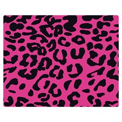 Leopard Print Jaguar Dots Pink Neon Double Sided Flano Blanket (medium)  by ConteMonfrey