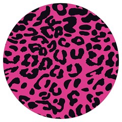 Leopard Print Jaguar Dots Pink Neon Round Trivet by ConteMonfrey