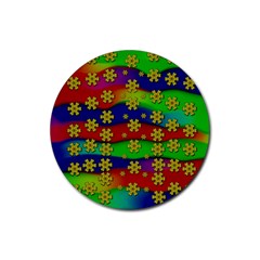 Blooming Stars On The Rainbow So Rare Rubber Coaster (round) by pepitasart