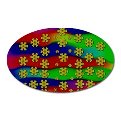 Blooming Stars On The Rainbow So Rare Oval Magnet by pepitasart