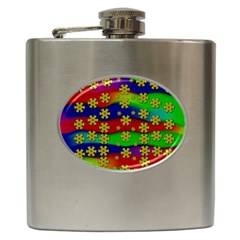 Blooming Stars On The Rainbow So Rare Hip Flask (6 Oz) by pepitasart