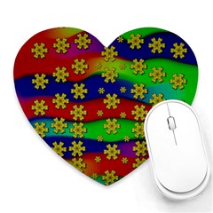 Blooming Stars On The Rainbow So Rare Heart Mousepads by pepitasart