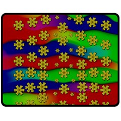 Blooming Stars On The Rainbow So Rare Fleece Blanket (medium)  by pepitasart