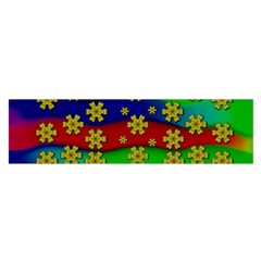 Blooming Stars On The Rainbow So Rare Oblong Satin Scarf (16  X 60 ) by pepitasart