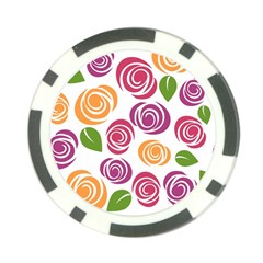 Colorful Seamless Floral, Flowers Pattern Wallpaper Background Poker Chip Card Guard