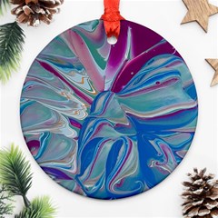 The Painted Shell Ornament (round) by kaleidomarblingart