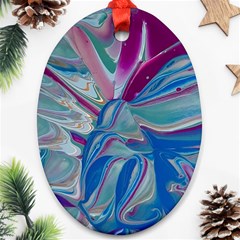 The Painted Shell Ornament (oval) by kaleidomarblingart