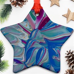 The Painted Shell Ornament (star) by kaleidomarblingart