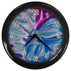 The Painted Shell Wall Clock (black) by kaleidomarblingart