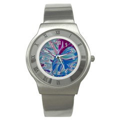 The Painted Shell Stainless Steel Watch by kaleidomarblingart