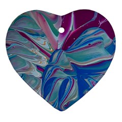 The Painted Shell Heart Ornament (two Sides) by kaleidomarblingart